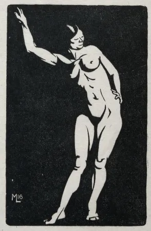 Incisione Su Legno Moreau - NU / NUDE - 1913