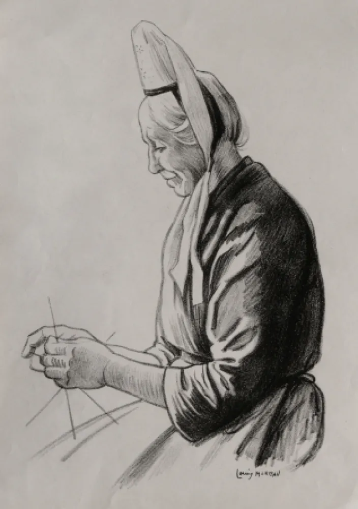 Litografia Moreau - PAYSANNE BRETONNE / BRITTANY FARMER - France 1908