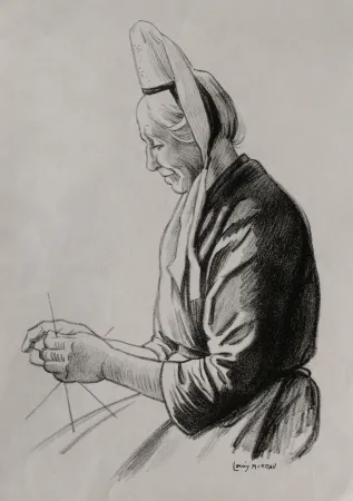 Litografia Moreau - PAYSANNE BRETONNE / BRITTANY FARMER - France 1908