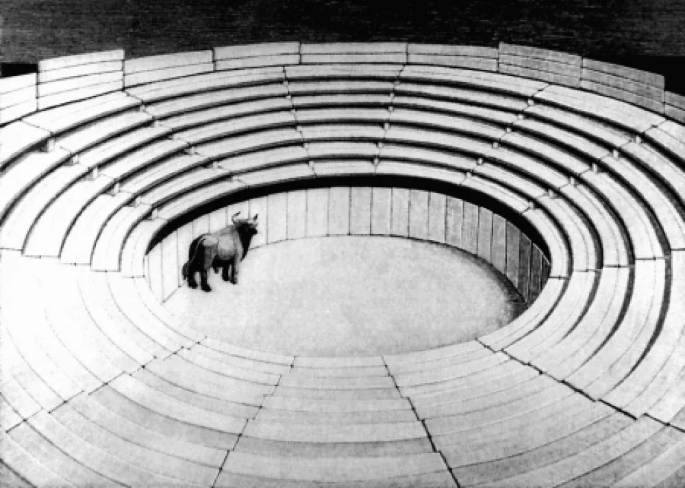 Incisione Su Legno Morena - Attesa due