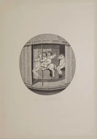 Incisione Su Legno Morena - Il cavallo bianco