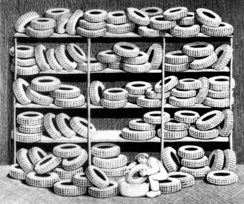 Incisione Su Legno Morena - Il gommista