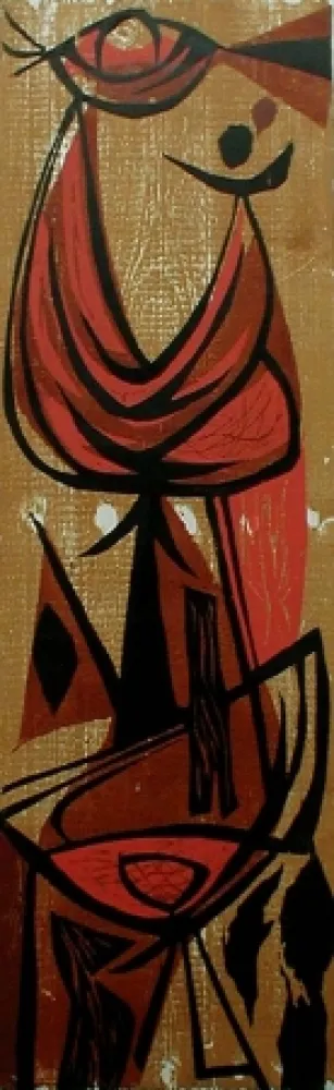 Incisione Su Legno Moy - Girl Juggling