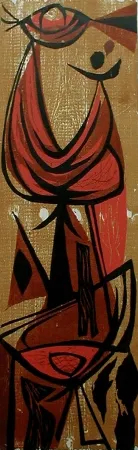 Incisione Su Legno Moy - Girl Juggling