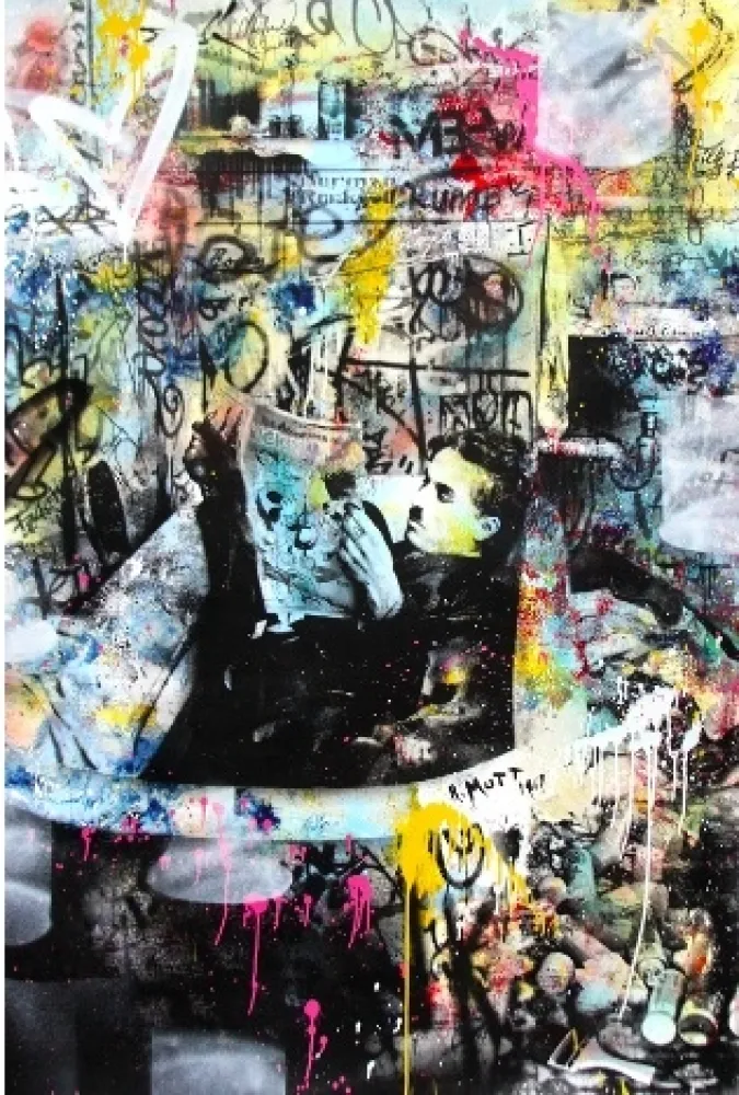 Serigrafia Mr Brainwash - Chaplin, 2016  