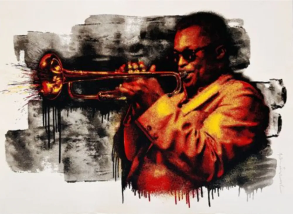 Serigrafia Mr Brainwash - Miles Davis (Red, Yellow)
