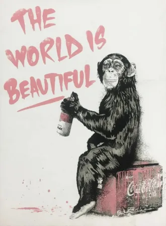 Serigrafia Mr. Brainwash - The World is Beautiful (Pink)