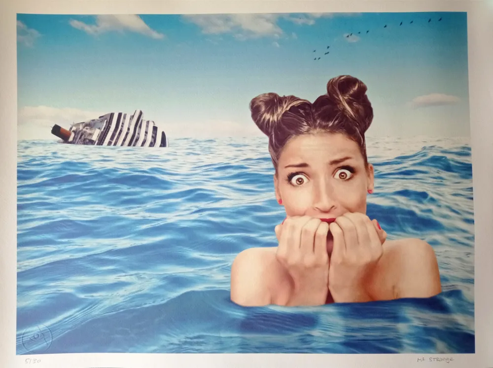 Litografia Mr. - Mr. Strange (Jean-Marie Gitard)  - Shipwreck, Hand-signed lithograph