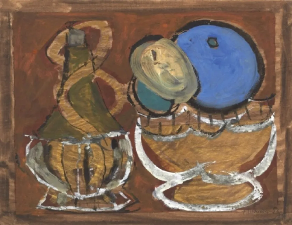 Non Tecnico Mualla - Bouteille et coupe de fruit