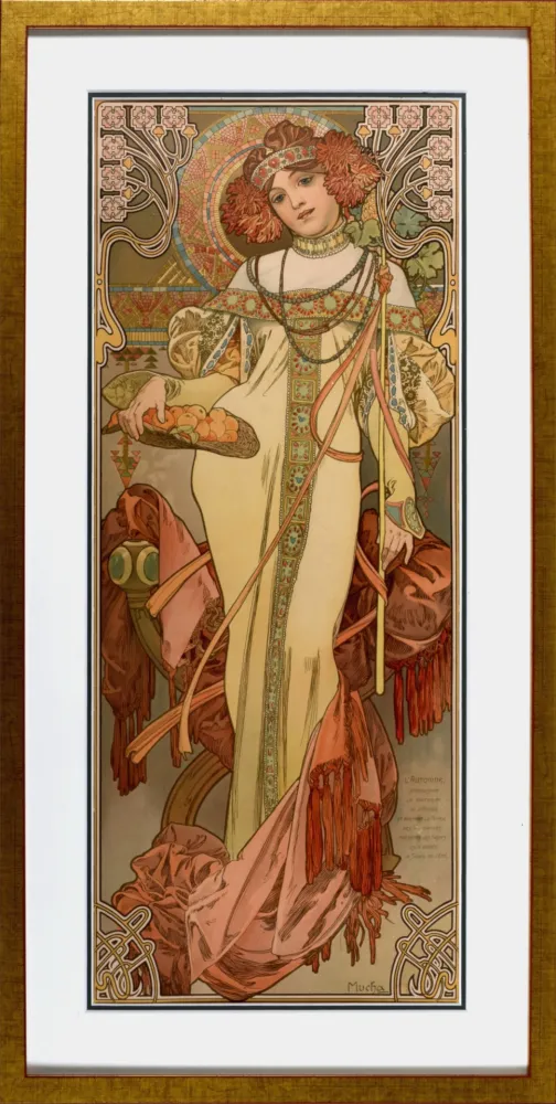 Litografia Mucha - Automne, 1897 - Framed!