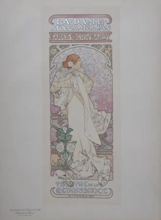 Litografia Mucha - La Dame aux Camélias (Sarah Bernhardt) - Les Maîtres de l'Affiche, 1898