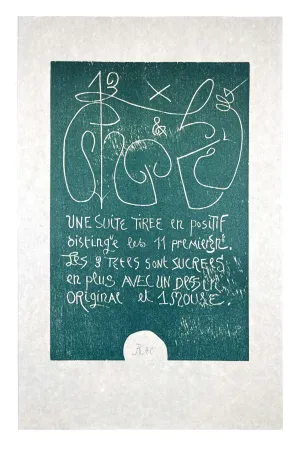 Incisione Su Legno Müller - 13 FOIS ELLE ET MOI - COLOPHON I