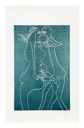 Incisione Su Legno Müller - 13 FOIS ELLE ET MOI - FLAMMES