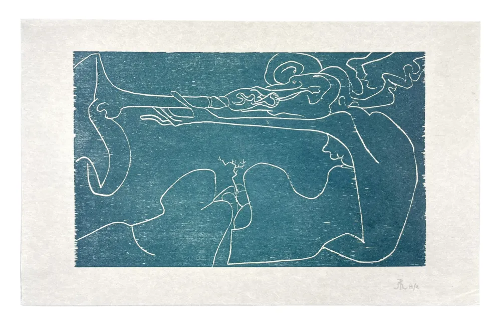 Incisione Su Legno Müller - 13 FOIS ELLE ET MOI - FLÛTE