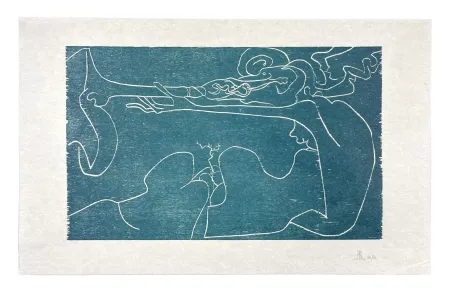 Incisione Su Legno Müller - 13 FOIS ELLE ET MOI - FLÛTE