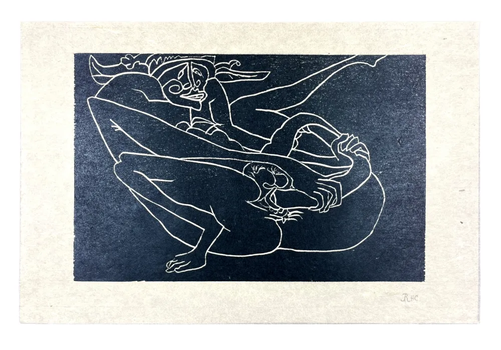 Incisione Su Legno Müller - 13 FOIS ELLE ET MOI - PAZZO