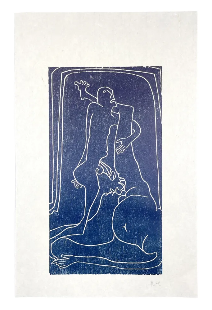 Incisione Su Legno Müller - 13 FOIS ELLE ET MOI - TOMBE