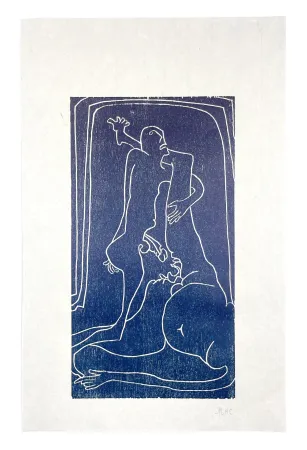 Incisione Su Legno Müller - 13 FOIS ELLE ET MOI - TOMBE