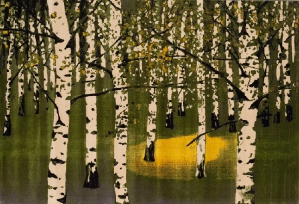 Litografia Muller - Birkenwald IV