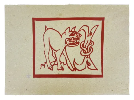 Incisione Su Legno Müller - CERBÈRE