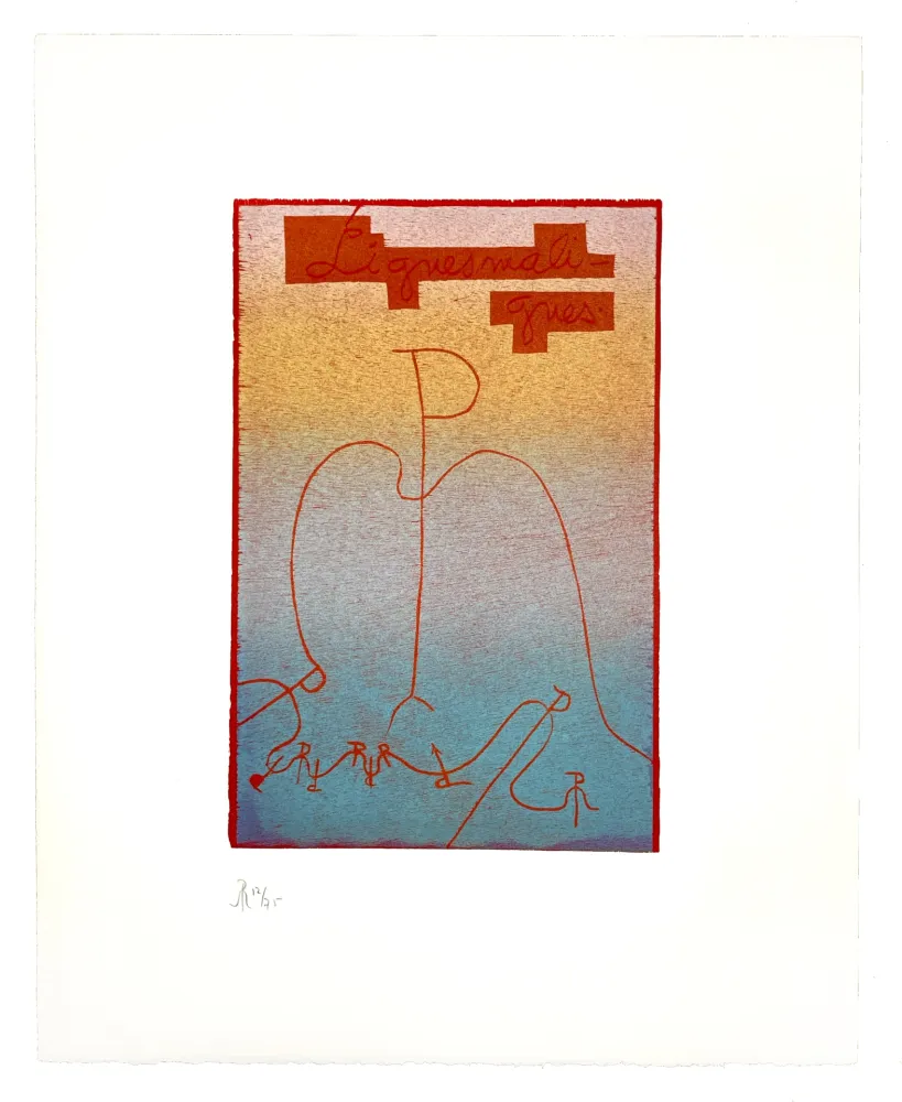 Incisione Su Legno Müller - LIGNES MALIGNES - TITRE