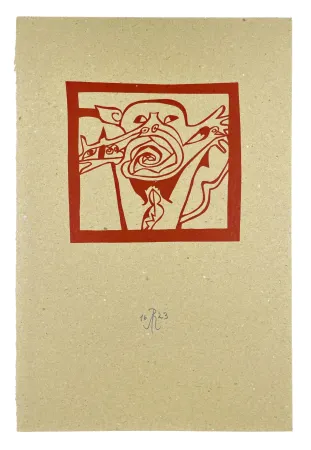 Incisione Su Legno Müller - MASQUE III