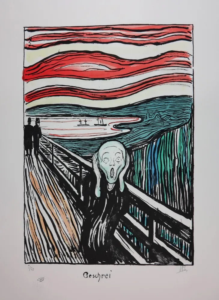 Litografia Munch - LE CRI / THE SCREAM / GESCHREI - 1895
