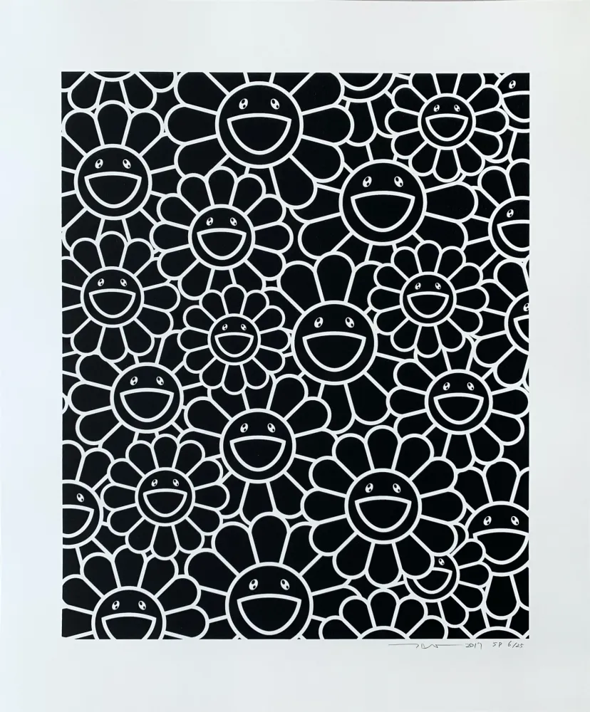 Serigrafia Murakami - Black Flowers