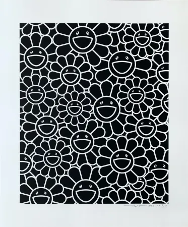 Serigrafia Murakami - Black Flowers