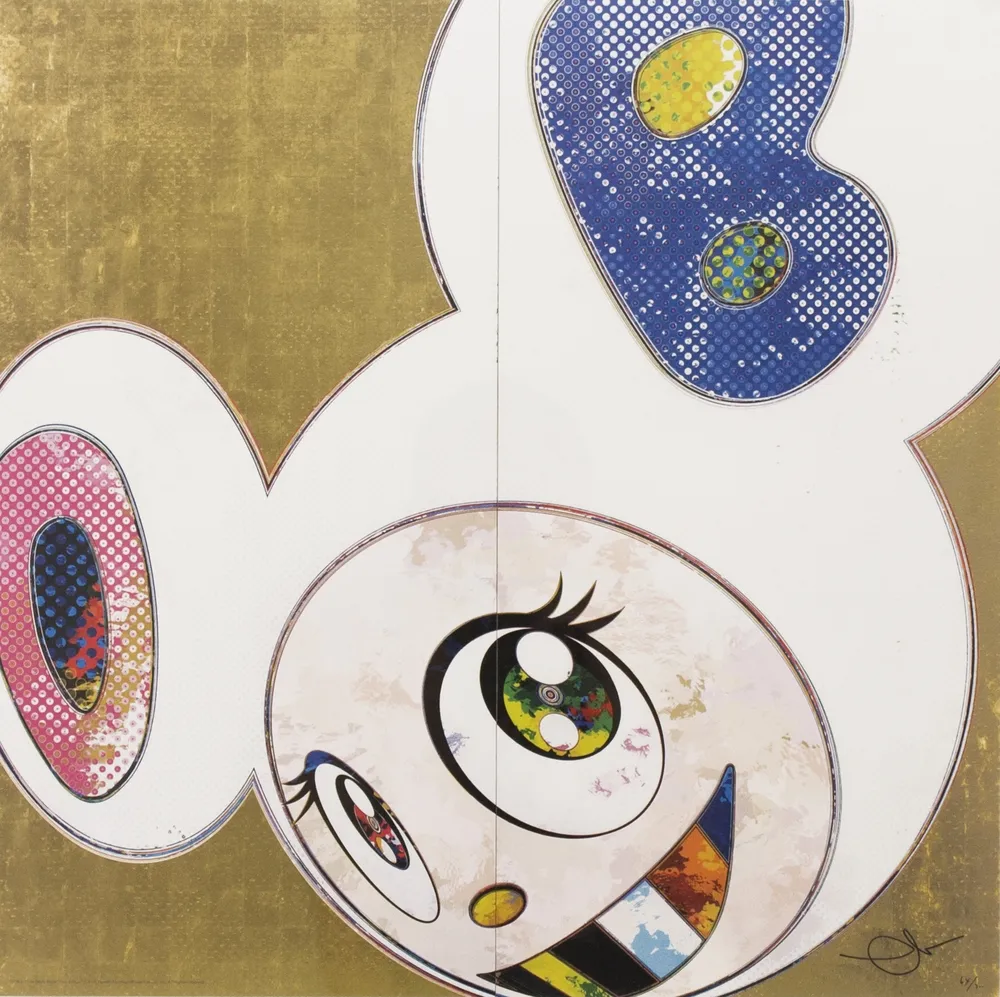 Litografia Murakami - DOB in Pure White Robe (Pink & Blue)
