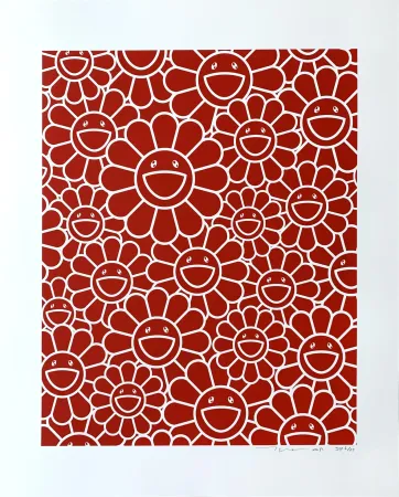 Serigrafia Murakami - Red Flowers