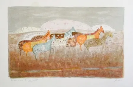 Litografia Music - Cavalli que passano 