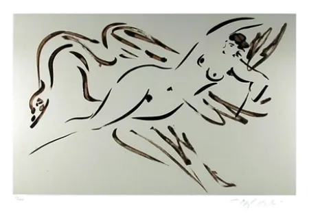 Incisione Nakian - Leda and the Swan - 2