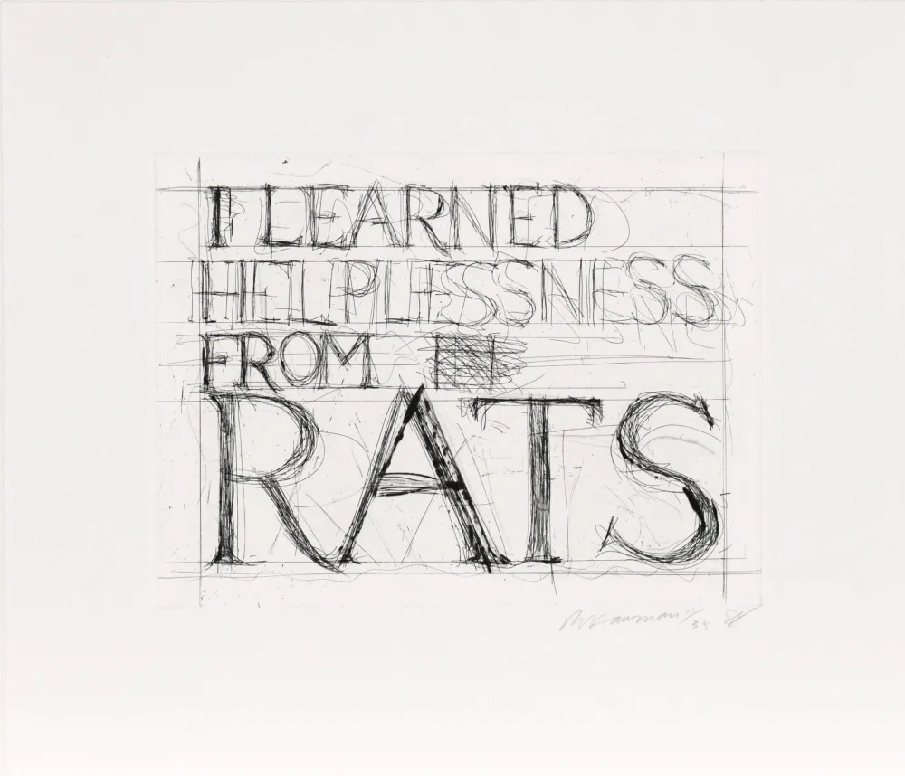 Acquaforte Nauman - I Learned Helplessness from Rats