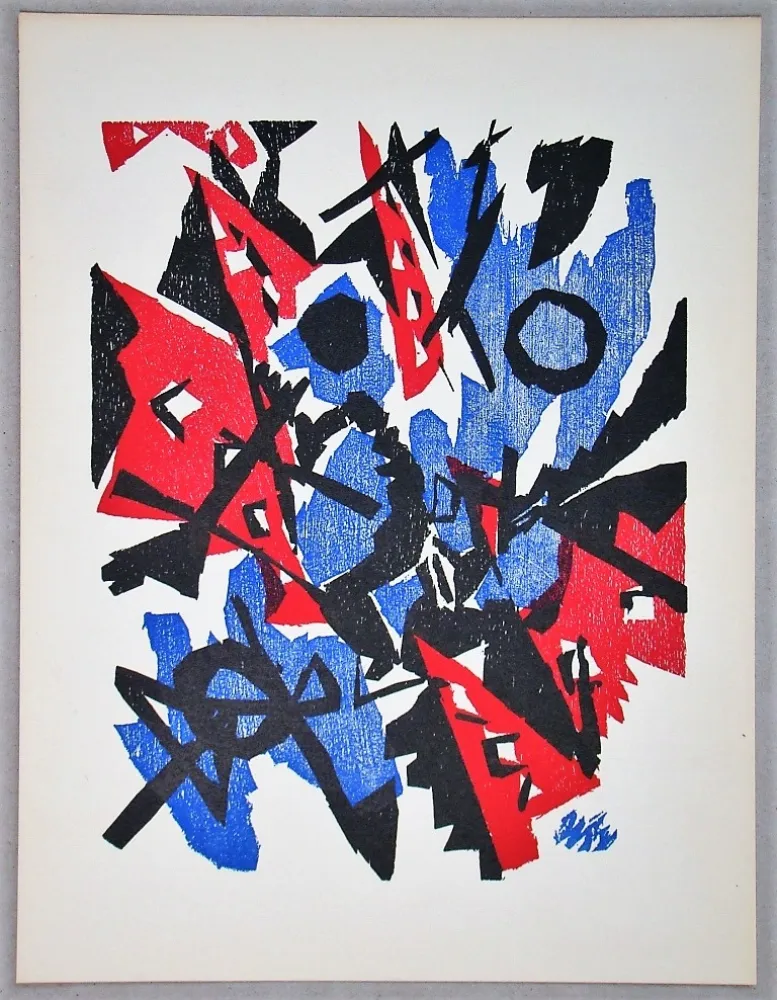 Incisione Su Legno Nay - Composition - 1953