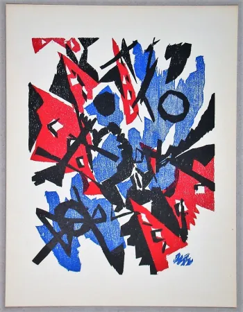 Incisione Su Legno Nay - Composition - 1953