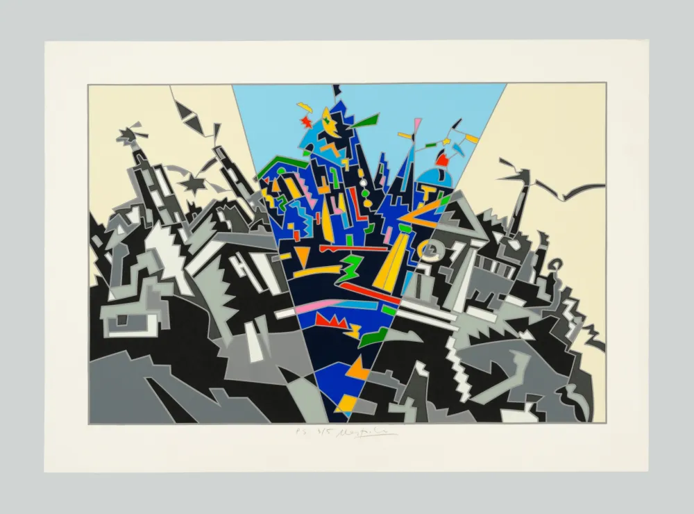 Serigrafia Nespolo - Paesaggio