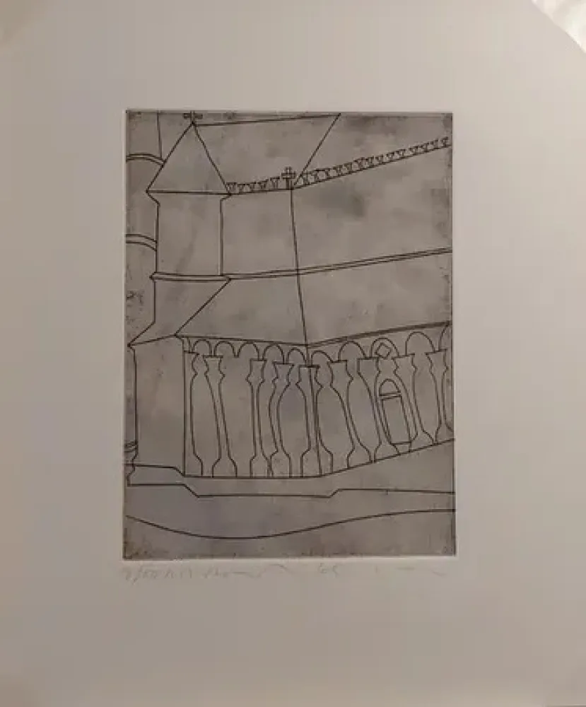 Incisione Nicholson - FRAGMENT OF TUSCAN CATHEDRAL  (1966)