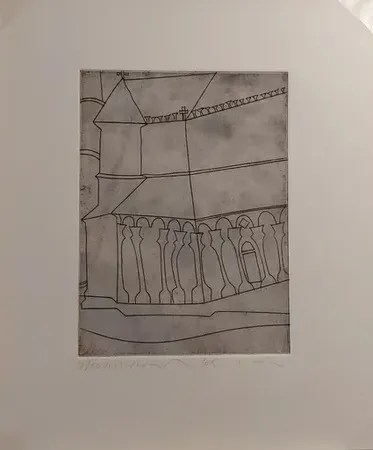 Incisione Nicholson - FRAGMENT OF TUSCAN CATHEDRAL  (1966)