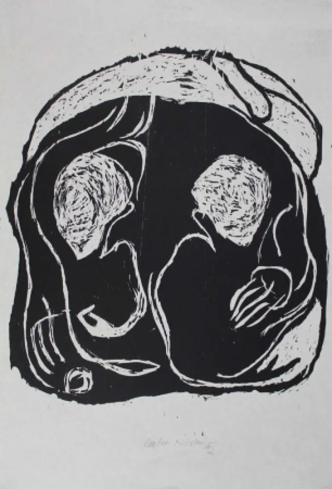 Incisione Su Legno Nicolai - Im Inneren frisst das Helle das Dunkle II