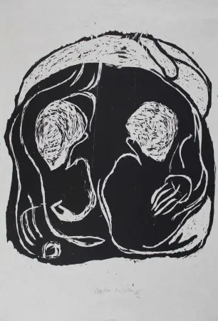 Incisione Su Legno Nicolai - Im Inneren frisst das Helle das Dunkle II