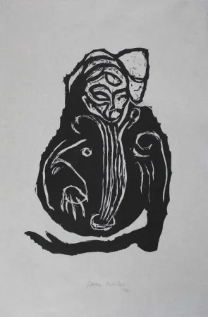 Incisione Su Legno Nicolai - Im Inneren frisst das Helle das Dunkle III