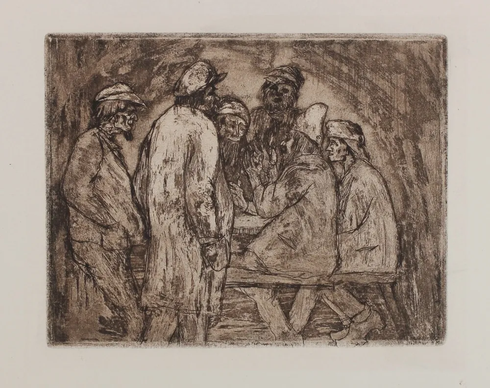 Incisione Nolde - Tischgesellschaft (Regulars' Table)