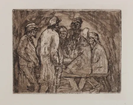 Incisione Nolde - Tischgesellschaft (Regulars' Table)