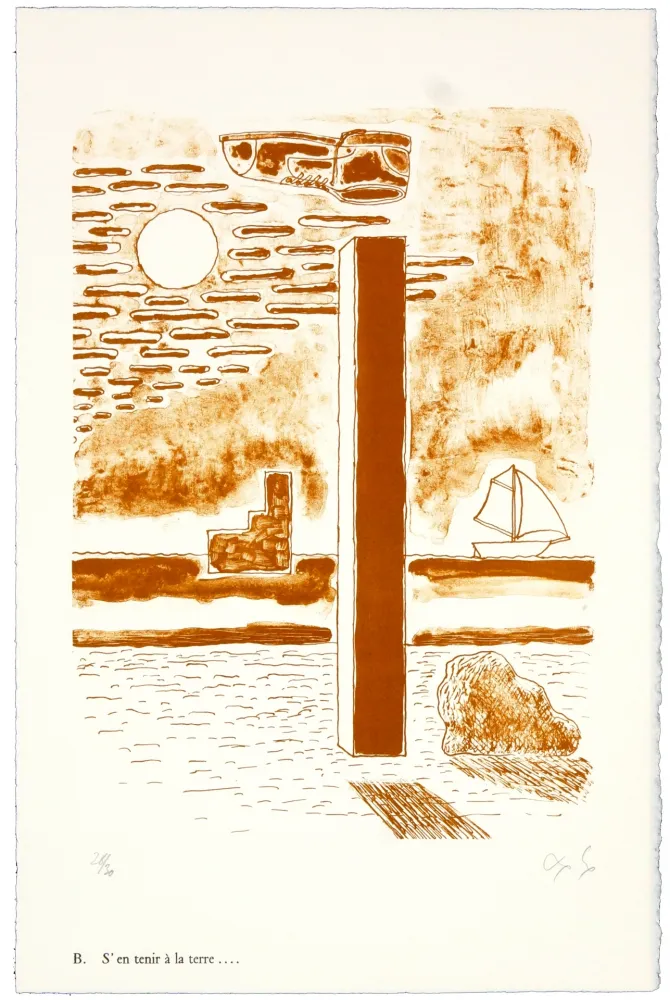 Litografia Nørgaard - B. S'en tenir à la terre.