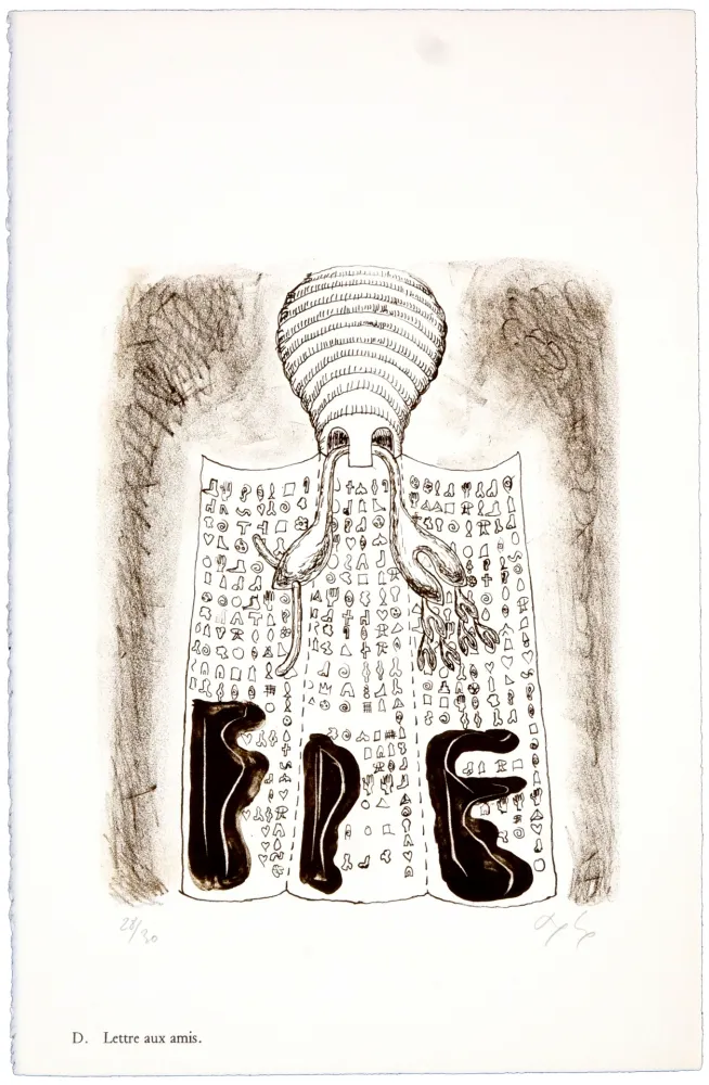 Litografia Nørgaard - D. Lettre aux amis.