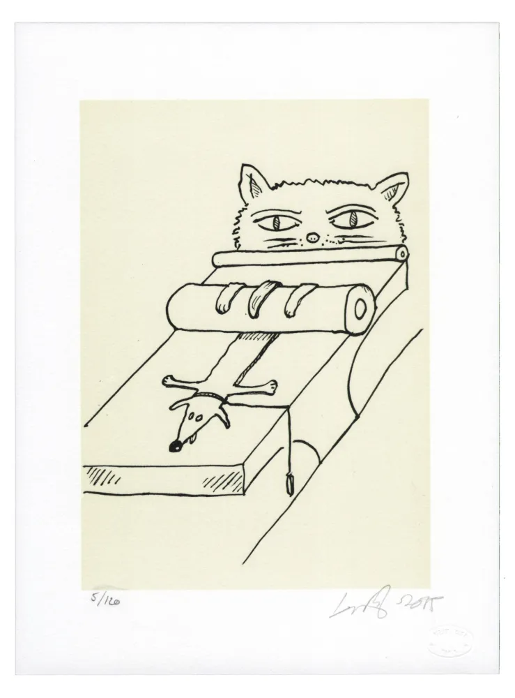 Litografia Nørgard - Chien écrasé