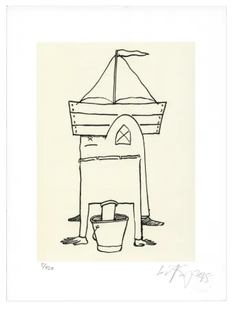 Litografia Nørgard - Tête dans le sceau