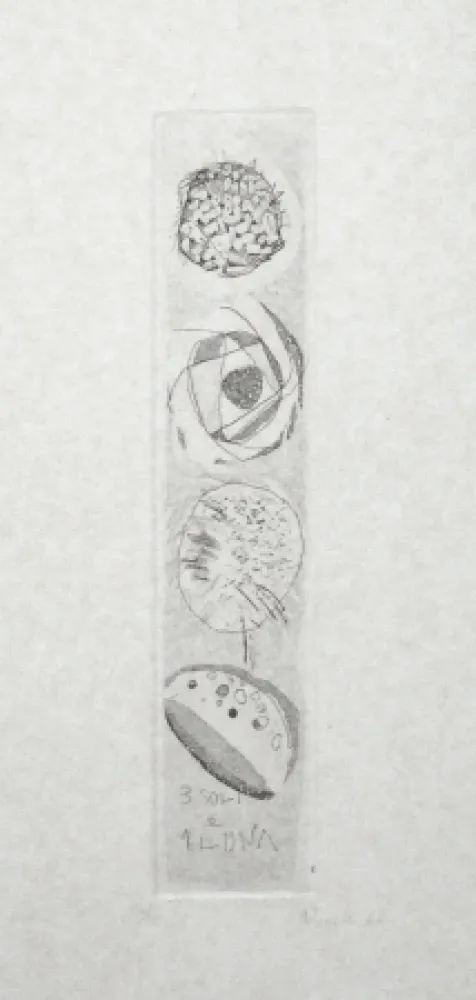 Acquaforte E Acquatinta Novelli - Tre soli e una luna