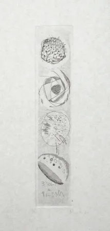 Acquaforte E Acquatinta Novelli - Tre soli e una luna